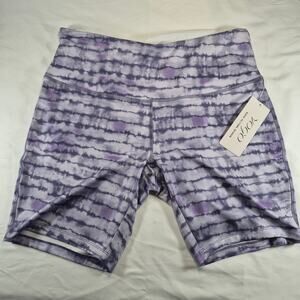 VOGO Athletica Womens 1X Purple Tie Dye Biker Shorts NWT High Rise Stretch